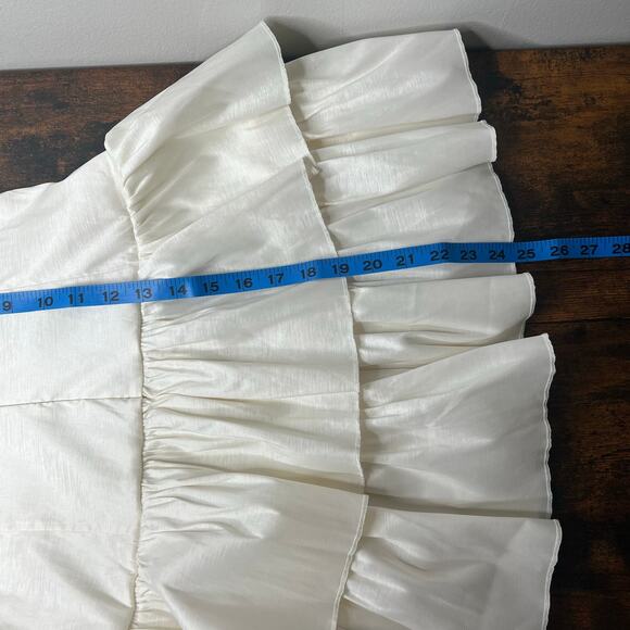 Lucy in the Sky Strapless Corset Bubble Dress Ivory Sz M Bridal Club Preppy Rush - Picture 11 of 12